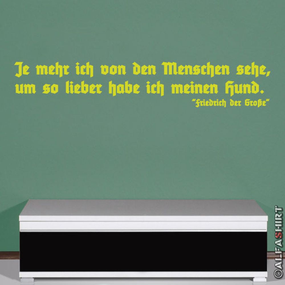 People vs Dogs Quote saying Frederick the Great Wall Decal 120x21cm A548
