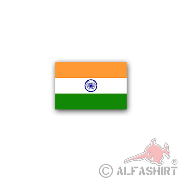Sticker India Flag State South Asia Federal Republic of India 11x7cm A2947