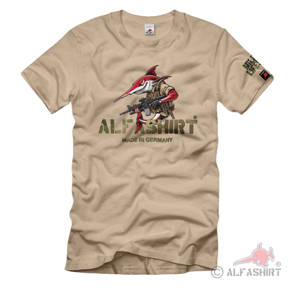 Alfashirt Sägefisch Operator Merch Bundeswehr ISAF BW Fisch T-Shirt #45116