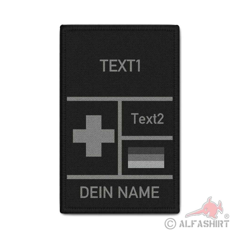 Patch 9,8x6cm personalisiert Wunschtext Dein Name Kreuz Medic Medizin #42708