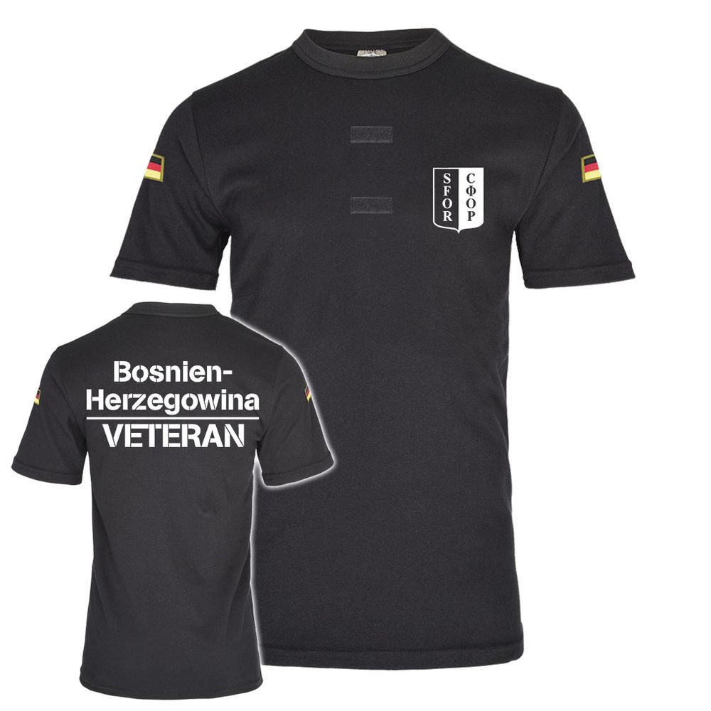 Black BW Tropics SFOR Veteran Bosnia Herzegovina T-Shirt # 25946