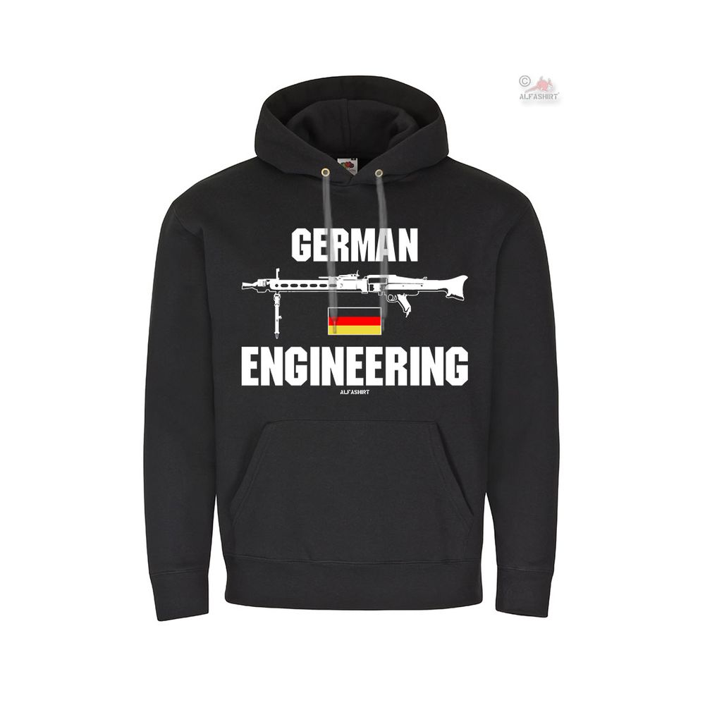 MG3 German Engineering BW Machine Gun 7.62 mm Brrt Hoodie # 27171