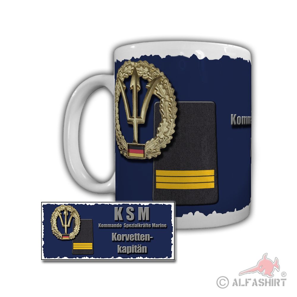 Mug KSM Corvette Captain Marine Saxony Class F 124 Rank Insignia # 29289