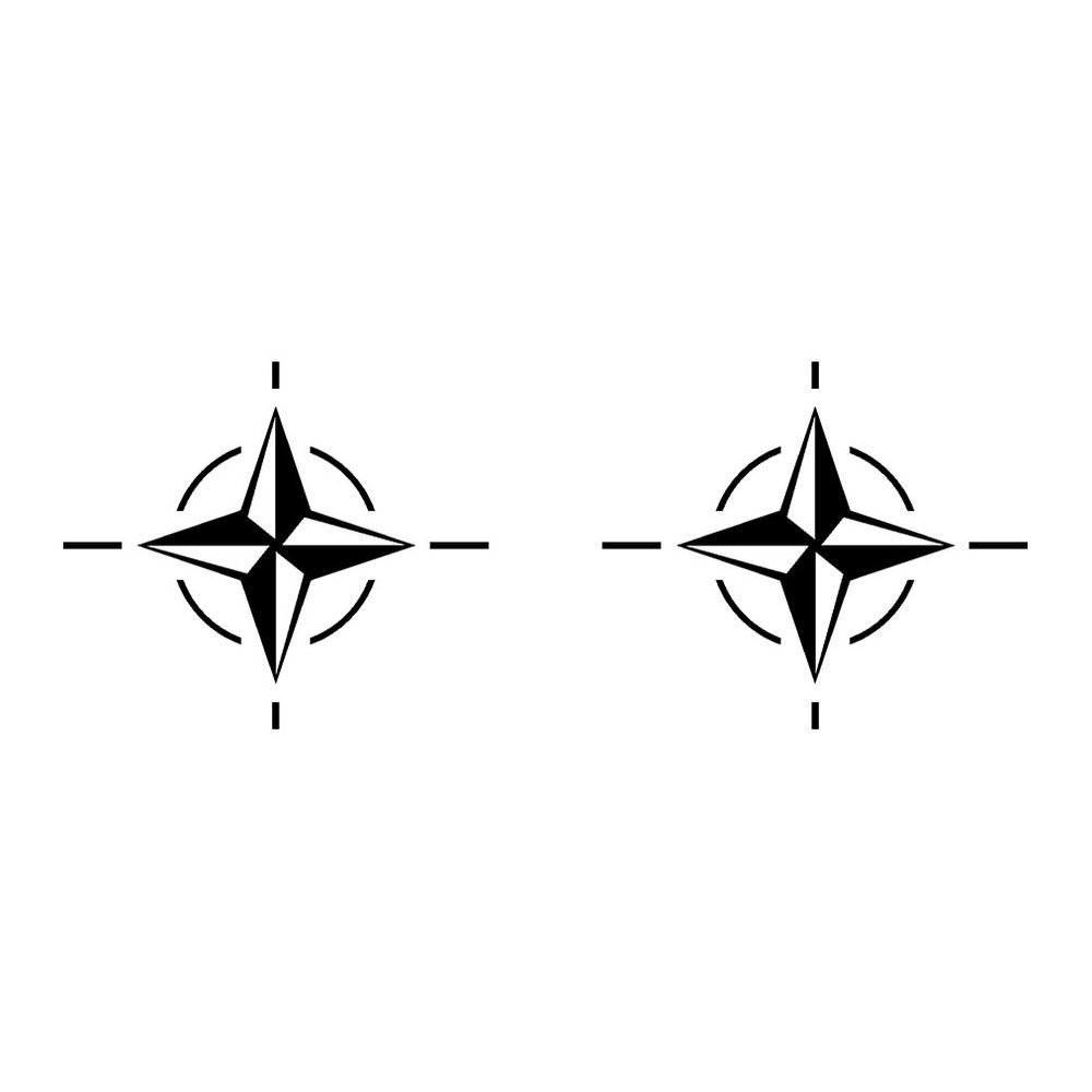 Nato Set North Atlantic Treaty Organization Kompass Rose Stern 2x 8x7cm#A4782