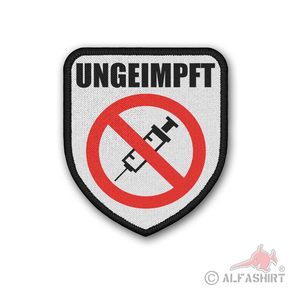 Patch / Aufnäher - Ungeimpft Impfgegener Corona Spritzen kein Stern #37286