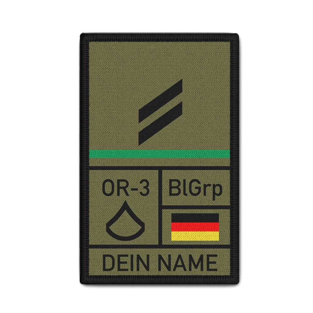 Patch Dienstgrad Obergefreiter OR-3 Truppengattung Waffenfarbe Jäger Grün#47522