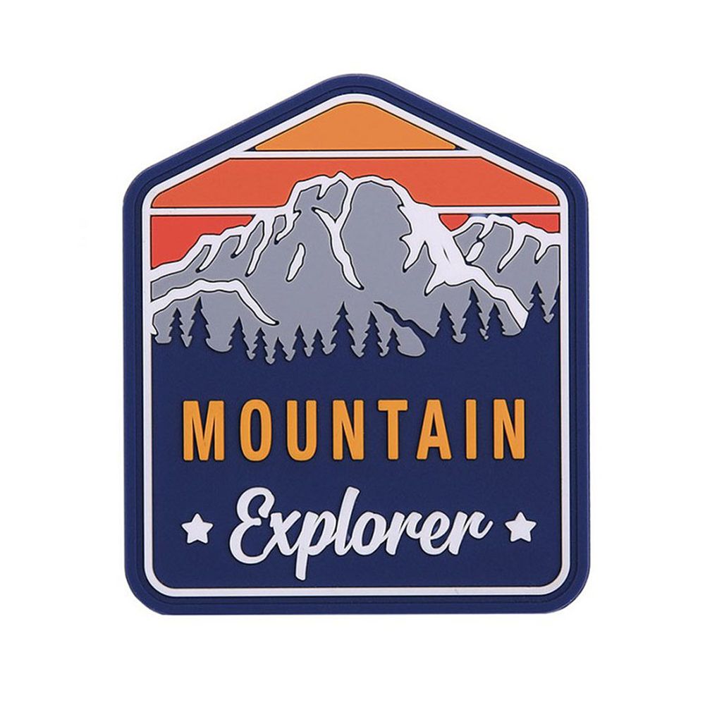 3D Rubber Patch PVC Mountain Explorer Camping Retro Outdoor Forest Tour Hiking #48034