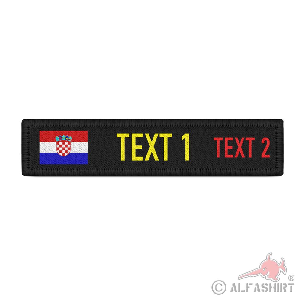 Namenspatch Kroatien Wunschtext Blutgruppe Name Landesflagge Kroatisch #39356