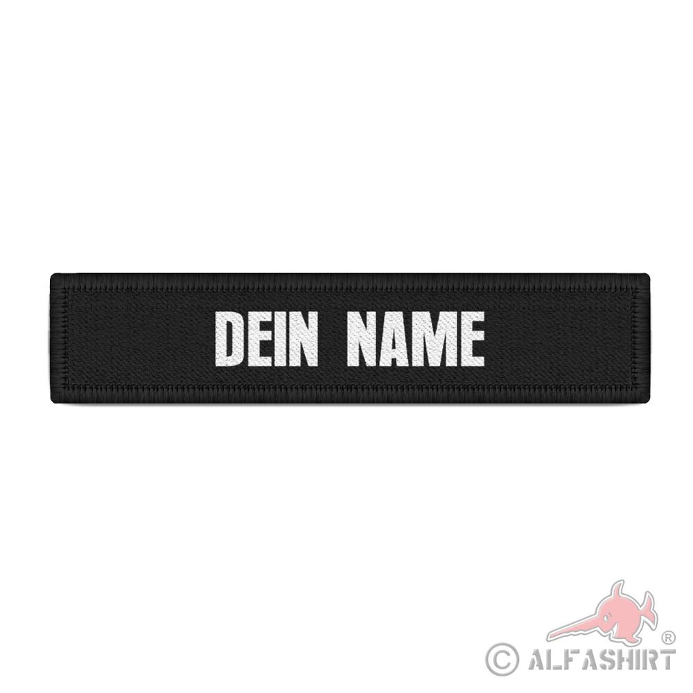 Namenspatch 12x2,5cm personalisiert schwarz dein Name Namensschild  #43999