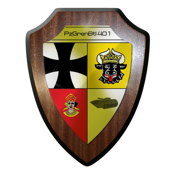 Wappenschild / Wandschild - PzBtl401 Panzerbataillon 401 Panzer Leopard #9619