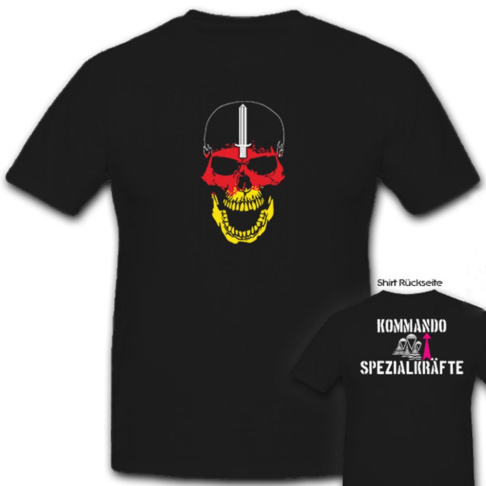 KSK Kommando Spezial Kräfte Deutschland Flagge Skull Totenkopf - T Shirt #6718 