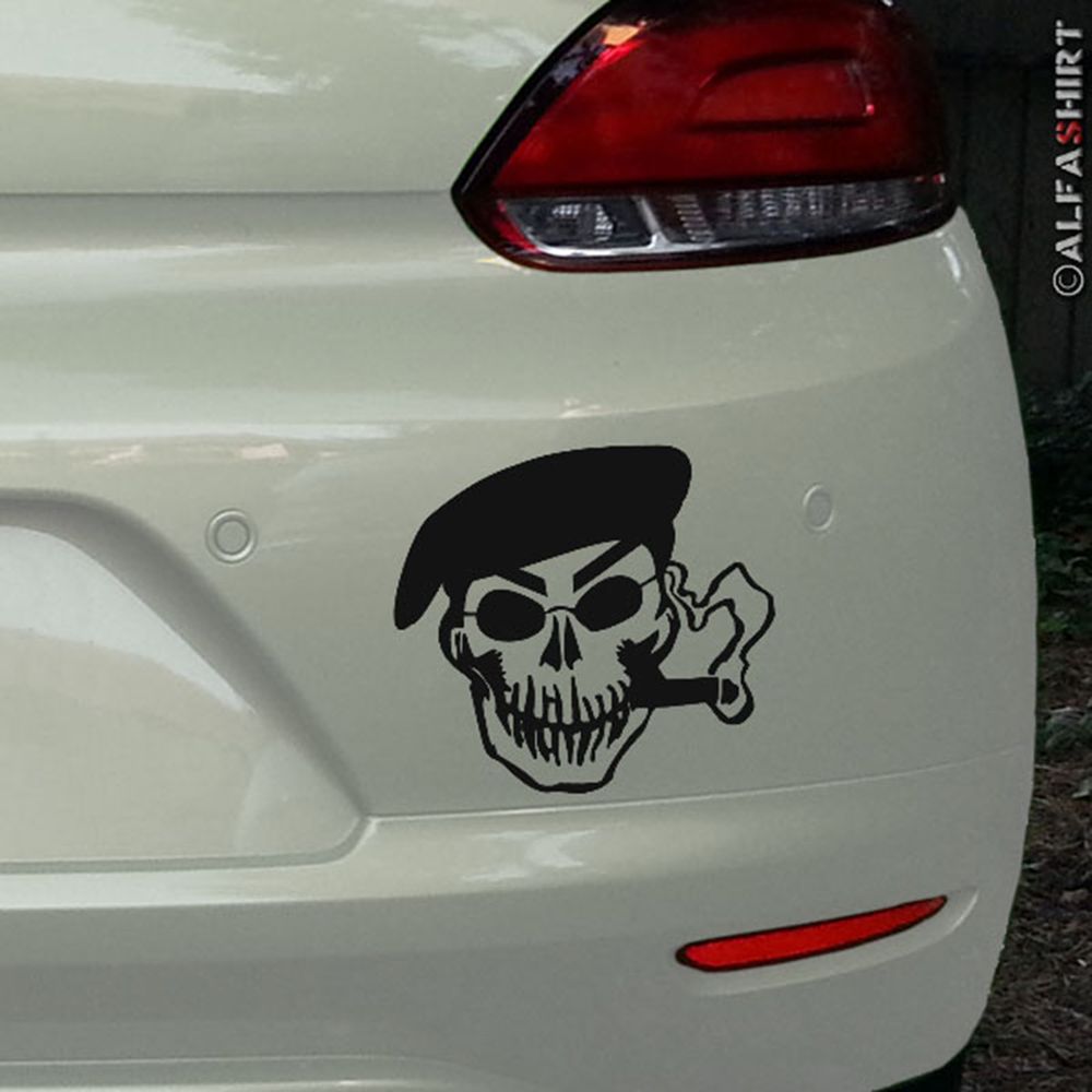 Sticker Smoking Army Skull Skull Cigar smoking 15x14cm # A500