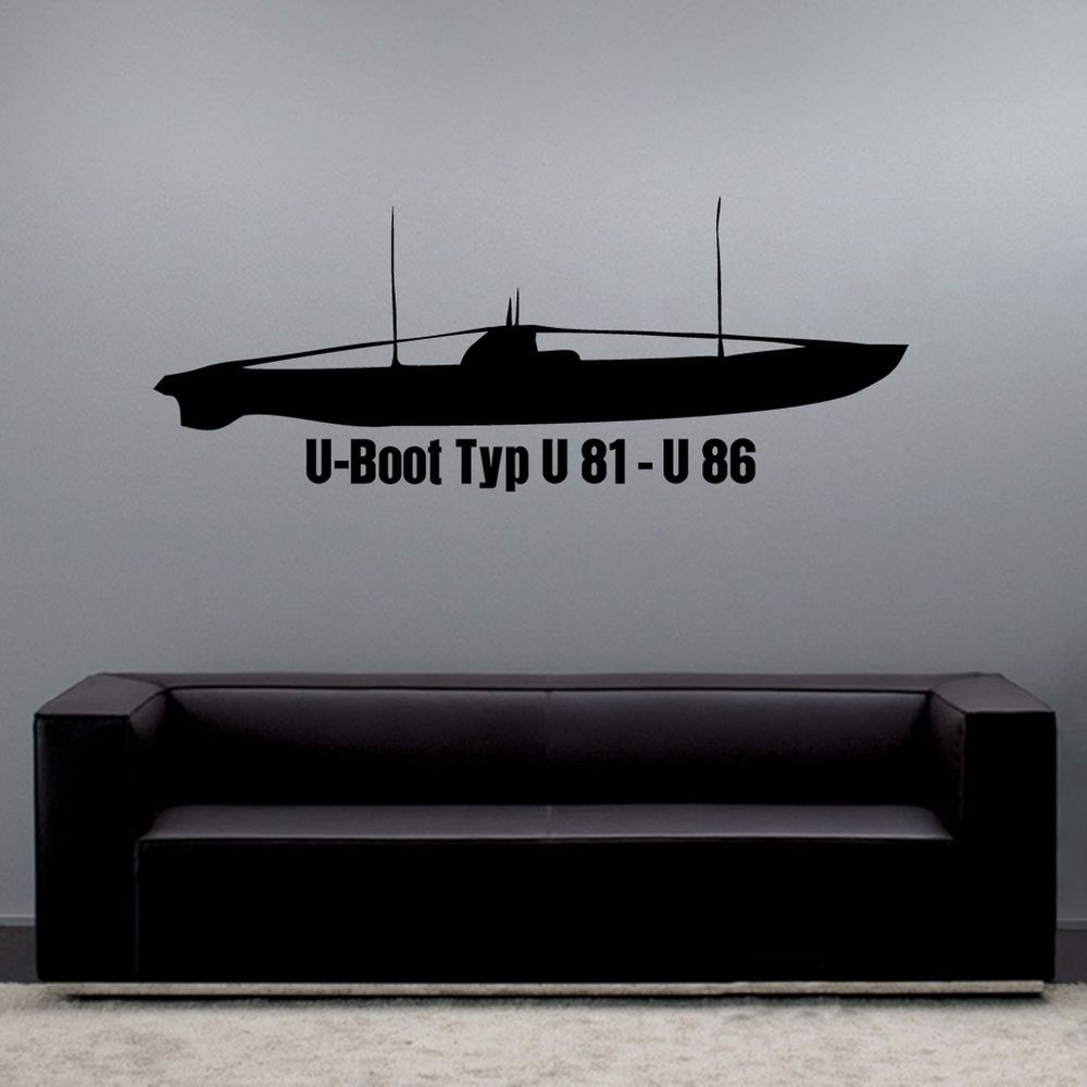 Wall decal submarine type U 81 - U86 4 submarine flotilla Emden Borkum # A6187