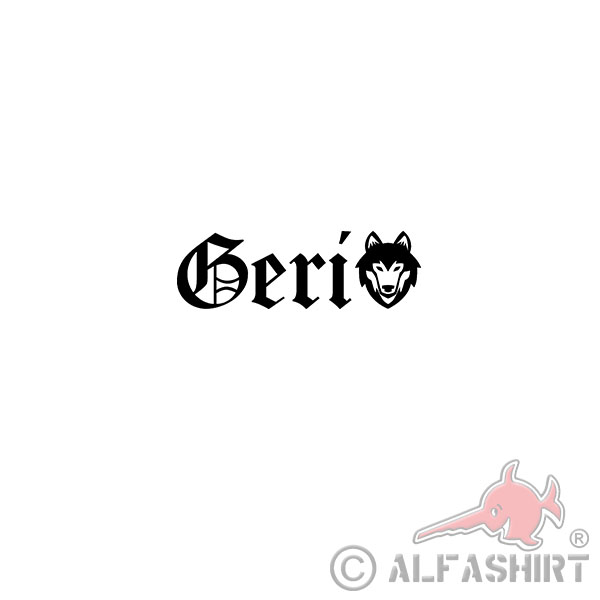 Geri TYP2 Odin Wolf Sticker Viking God Odin's Wolves Mythology 4x13cm # A4493
