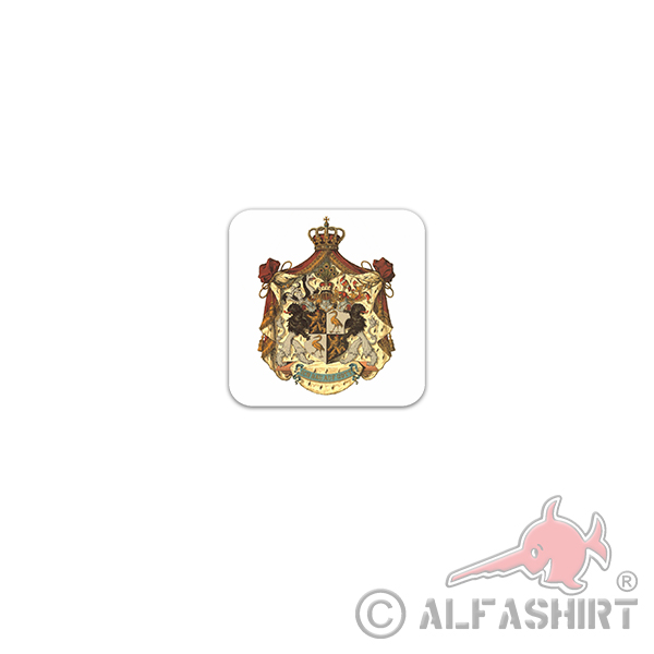 Sticker Principality of Reuss coat of arms Elder line small state 7x7cm A3267