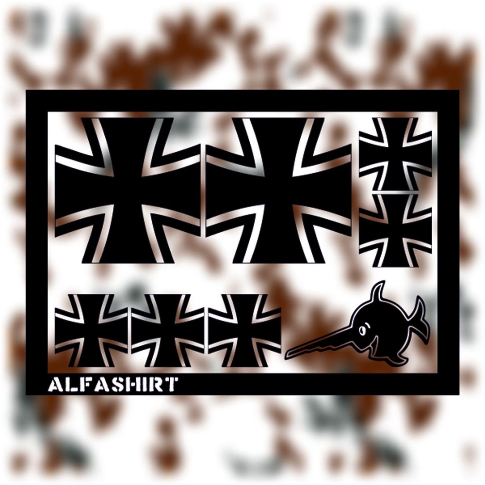 Sticker - BW Cross Bundeswehr Bund Military Tuning Set Saving Set # A086