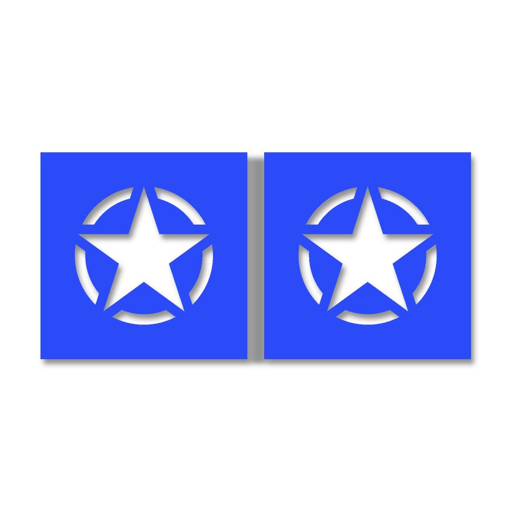 Lackierschablonenaufkleber Allied Star US Army Set Stern 2Stück 10cm #A4700