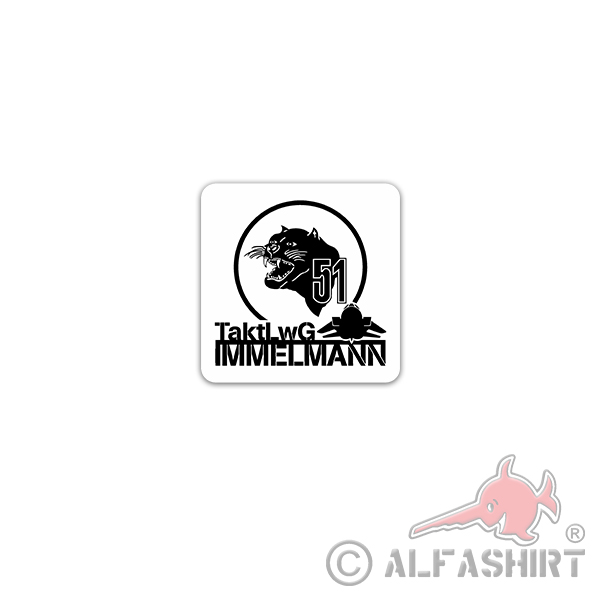 Sticker TaktLwG 51 Immelmann Luftwaffe squad command 7x7cm A3142