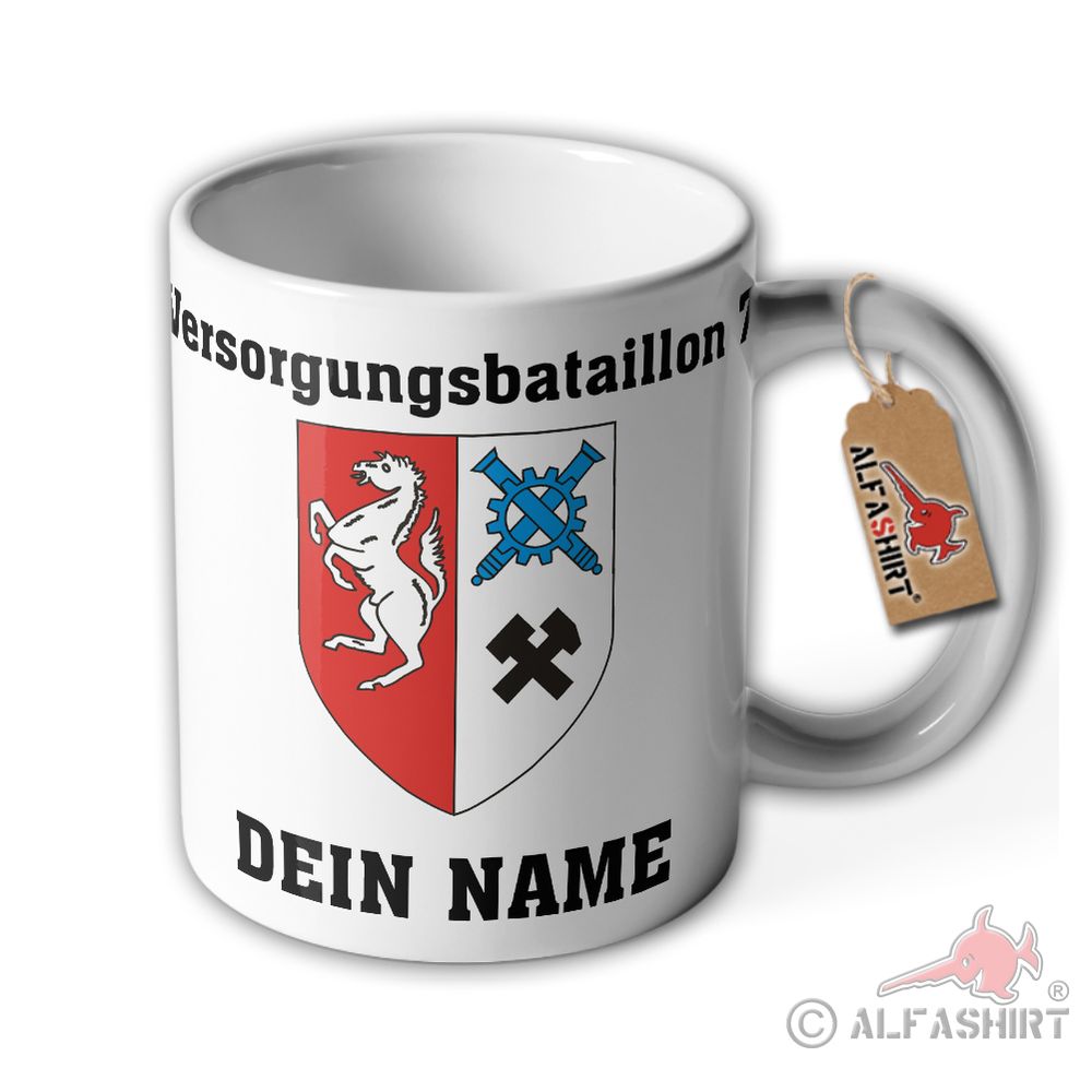 Mug supply battalion 7 personalized custom text LogBtl Bundeswehr # 36379