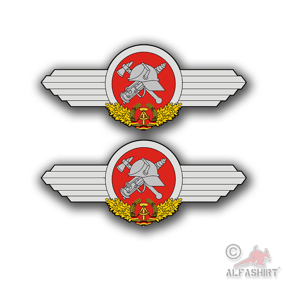 Aufkleber 33x14cm 2er Set Feuerwehr DDR  #K02858