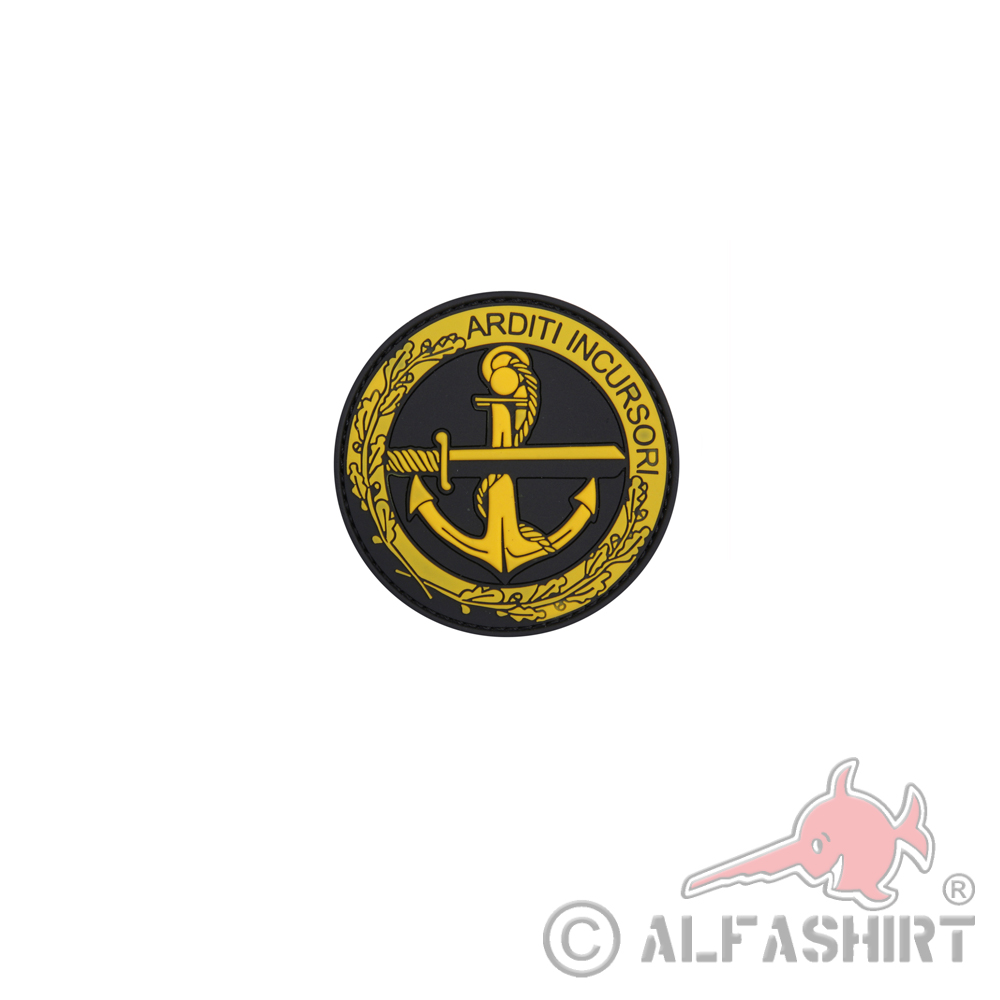 3D Rubber Arditi Incursori Patch Marine Militär Alfashirt Aufnäher 7x7 cm#26923