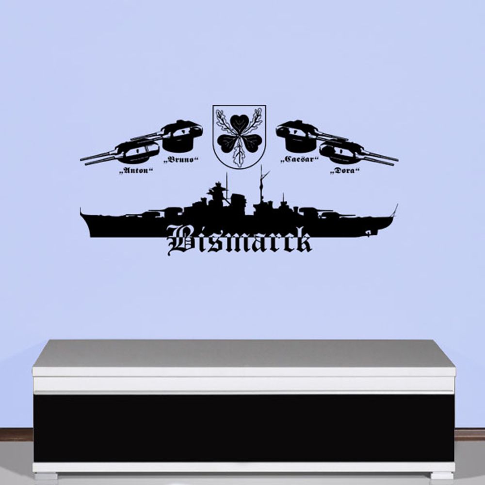 Schlachtschiff Bismarck De Luxe Wk Wh Marine -  (ca. 45x95cm schwarz) #3993