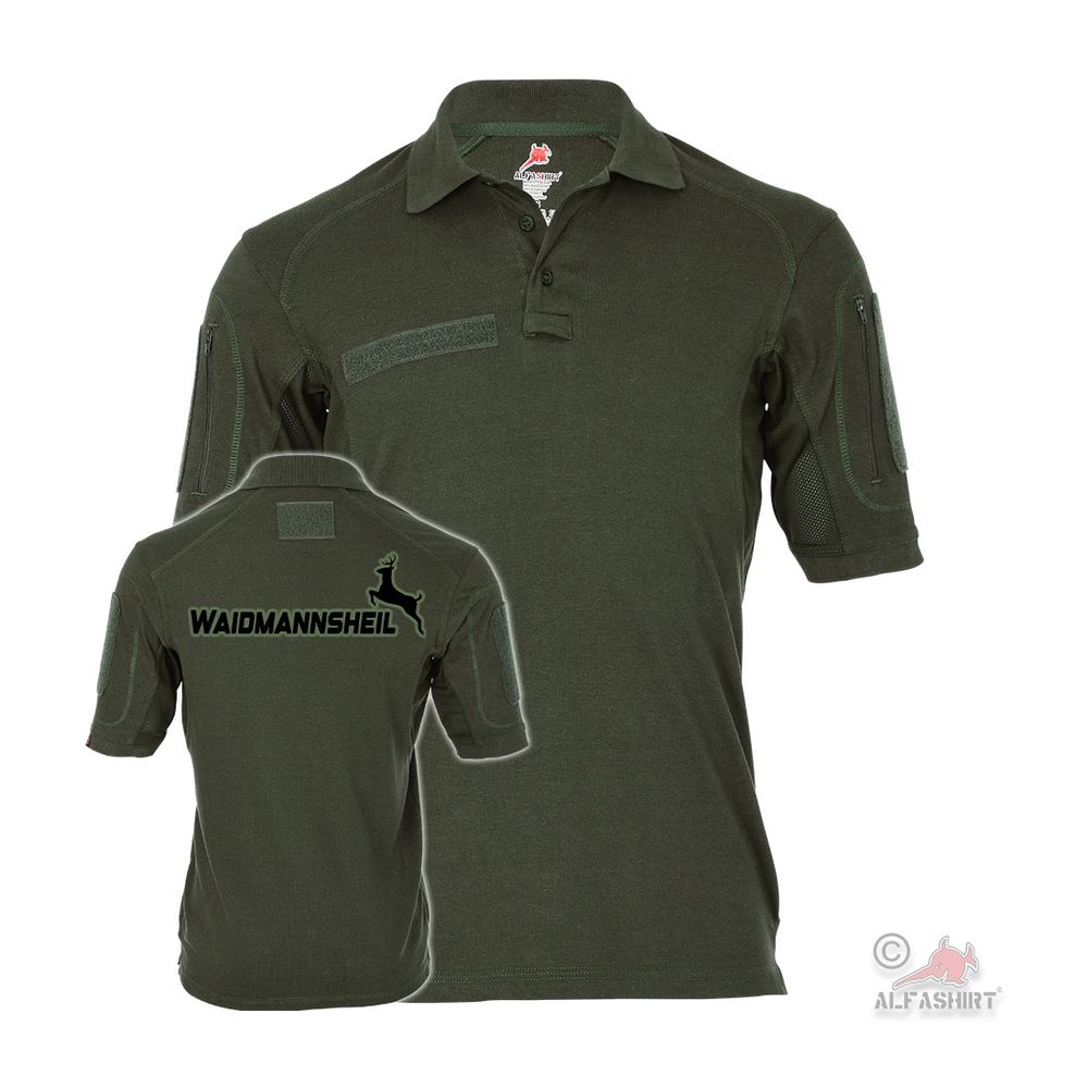 Tactical Poloshirt Weidmannsheil WeiMaHei Jäger Jagdgruß Glückwünschen #41291