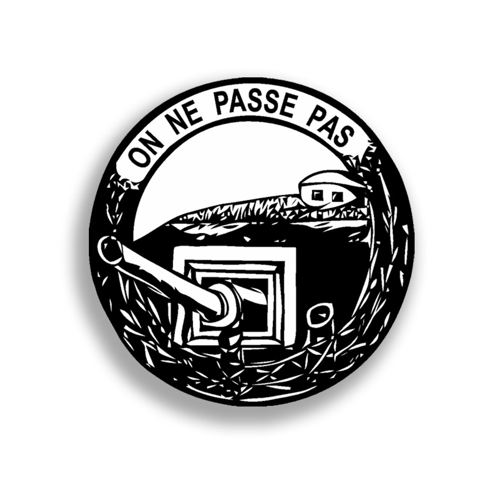 Aufkleber/Sticker Maginot Linie On ne passe pas kein Durchkommen 7x7cm A1635