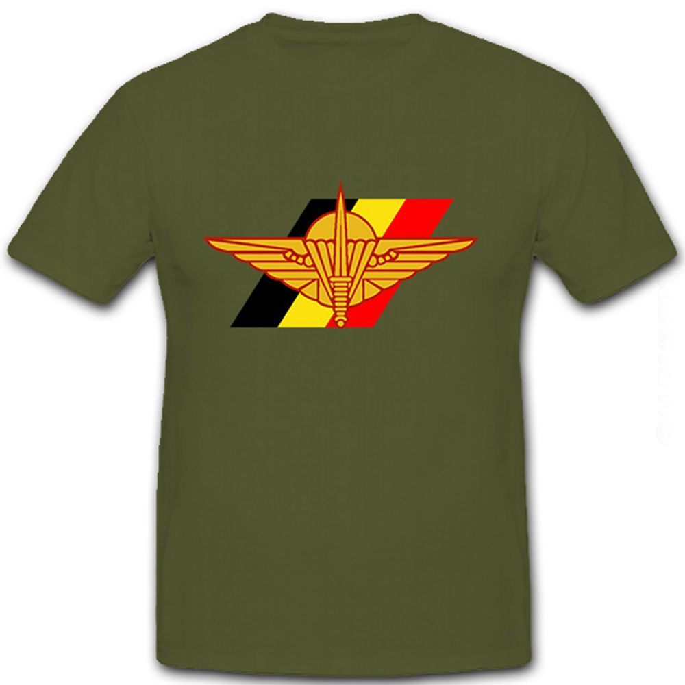 Belgische Fallschirmjäger Brigade Militär Wappen Abzeichen Emblem T Shirt #8600