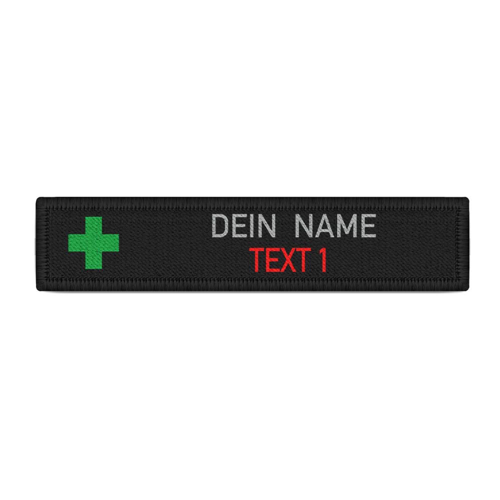 Namenspatch Namensstreifen personalisierbar Kreuz RettSan Sani #43783