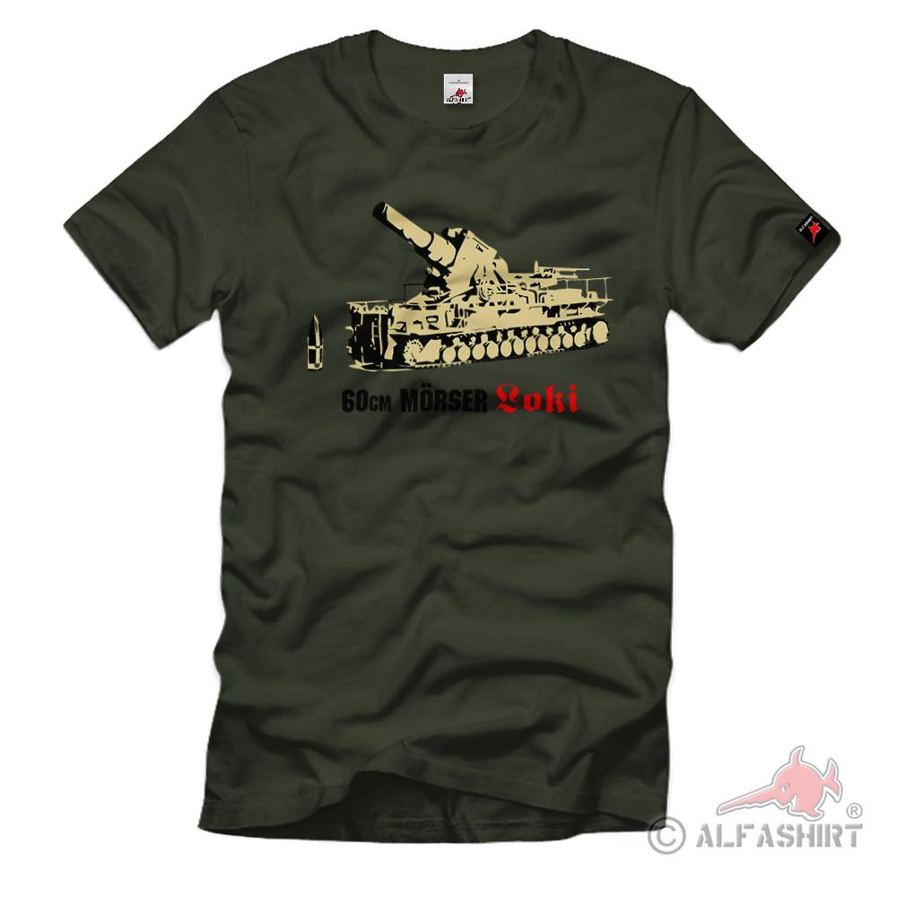 60cm Mortar Loki Gun Device Steep Fire Gun Combat Troops T Shirt # 1600