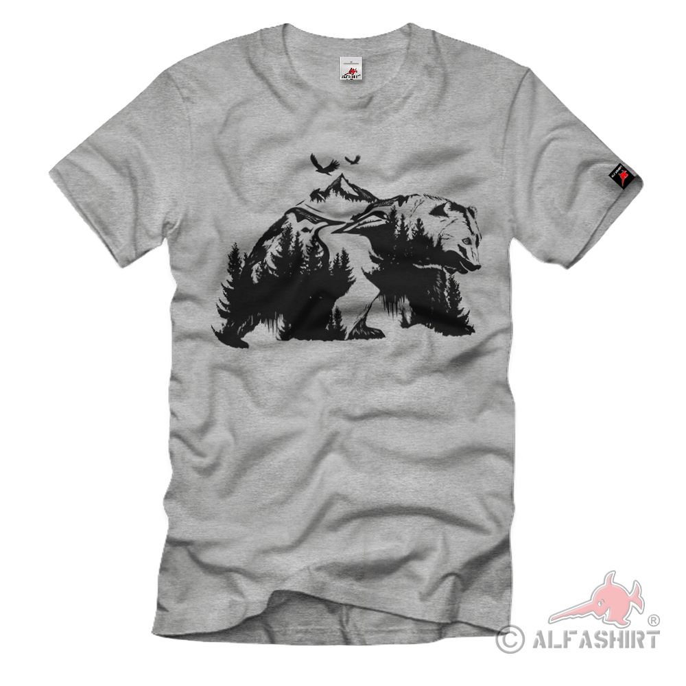 De Bear Nature Shadow Forest Bear Mountains Alps Nature Lover T-Shirt # 36858