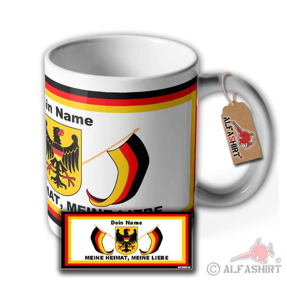 Tasse meine Heimat meine Liebe personalisiert mit Namen Germany BRD #35288