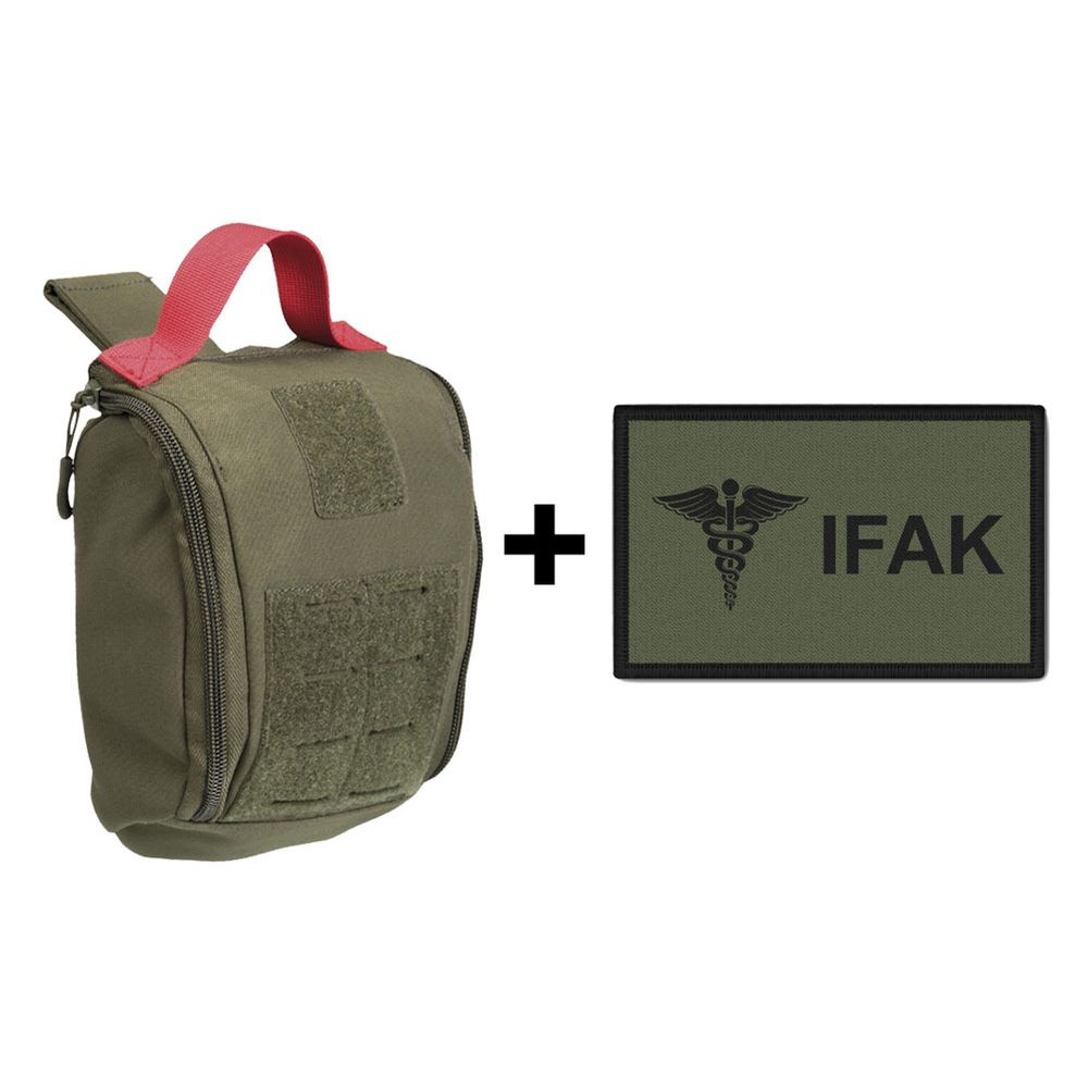 IFAK Bag Rank Patch 9.8x6cm Set Asclepius Staff Olive First Aid Hermes Staff
