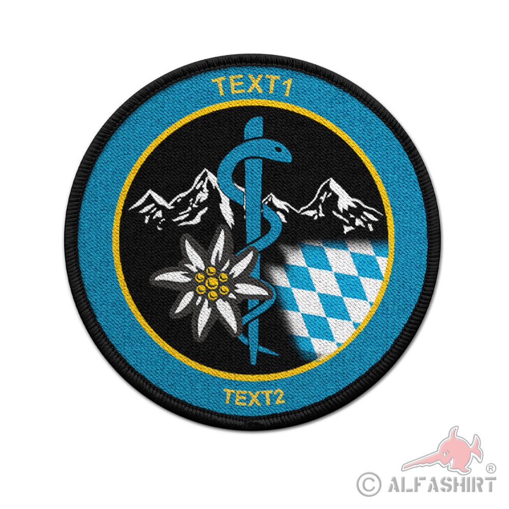 Patch personalisierbar Bayern Bavaria Flagge Allgäu Gebirge Berge Raute #42586