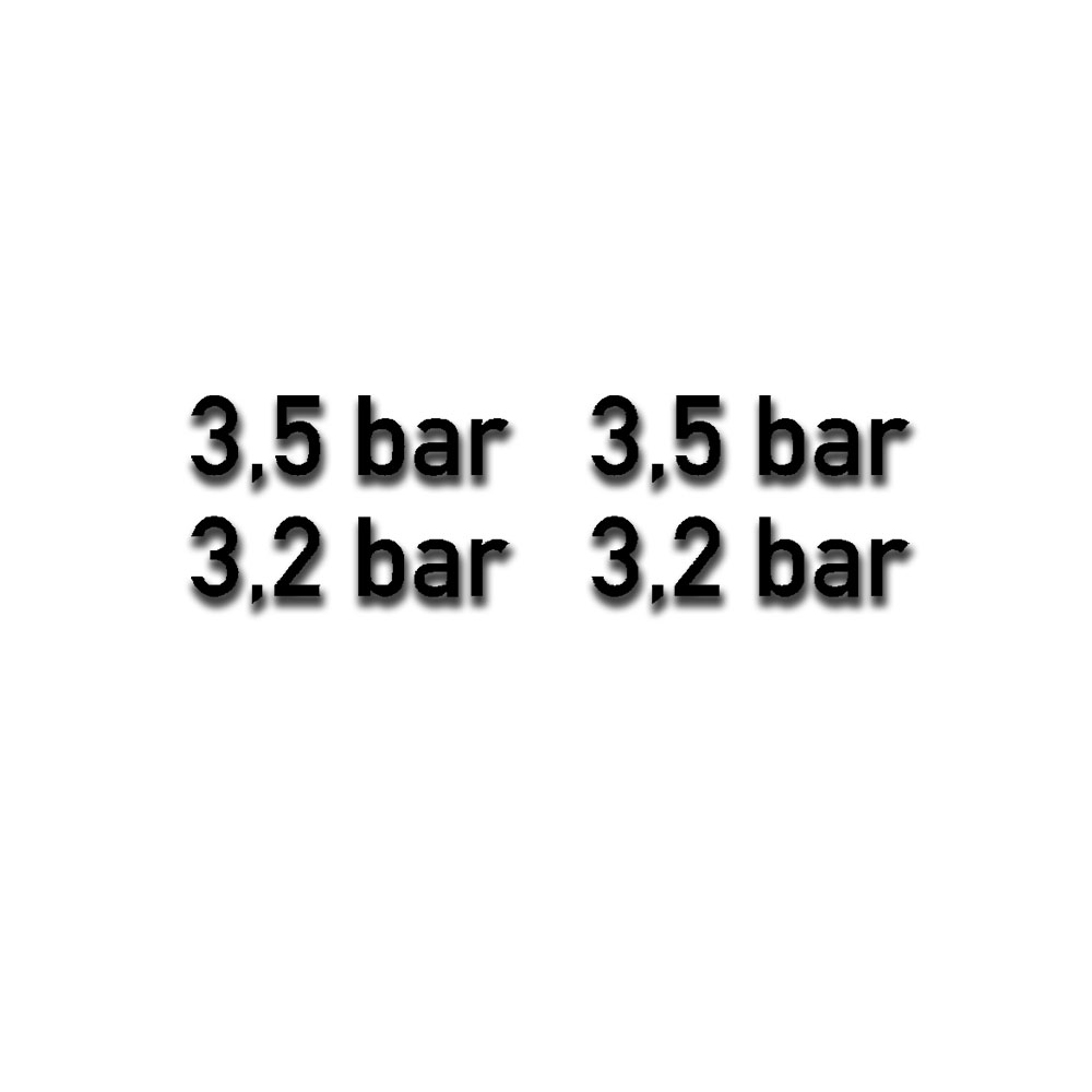 3.5 and 3.2 bar tire pressure sticker off-road vehicle air pressure 4x 6x1.5cm # A5286