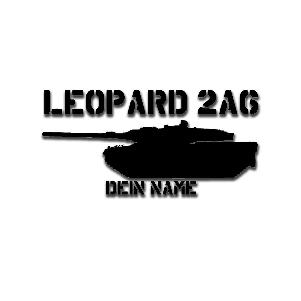 Leopard 2A6 Aufkleber 15x7 Panzer Bundeswehr Leo Zwei Personalisiert A5350