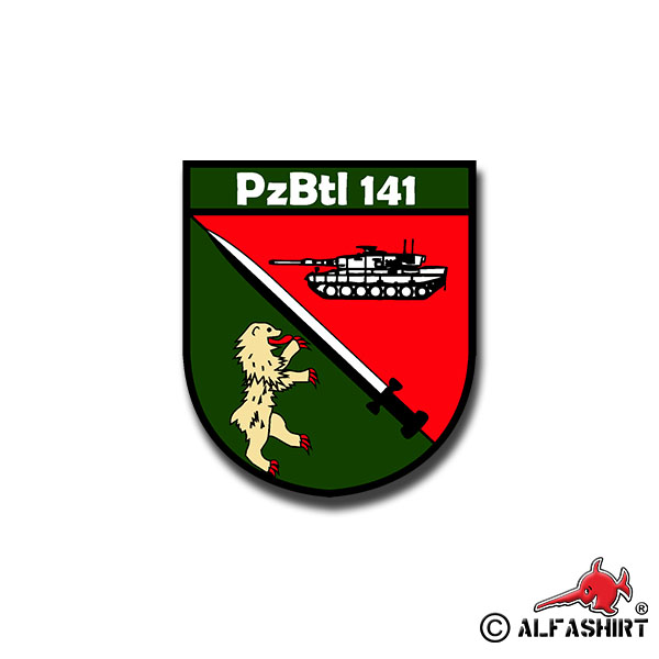 Aufkleber/Sticker PzBtl 141 Panzer Bataillon Brigade Hessenkaserne 6x7cm A1398