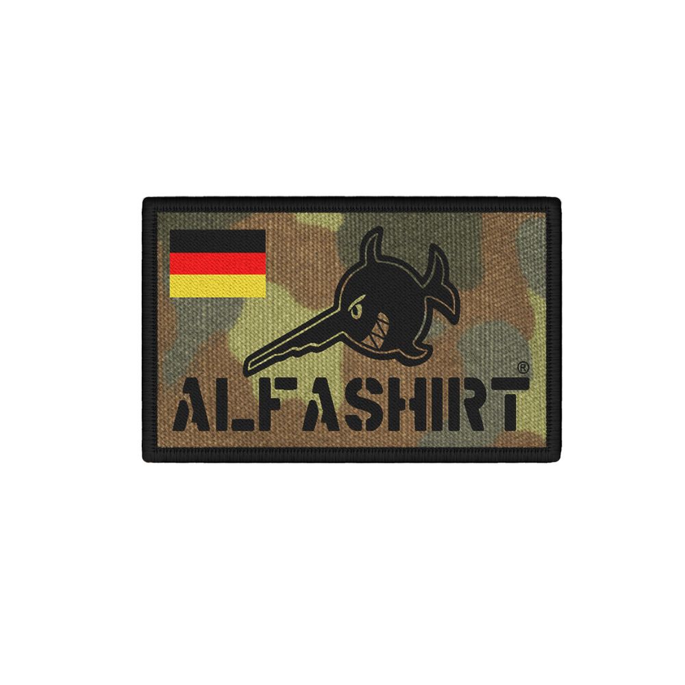 Patch DEU BW Alfashirt Sägefisch Marine Schwertfisch Flecktarn 7,5x4,5cm #34236