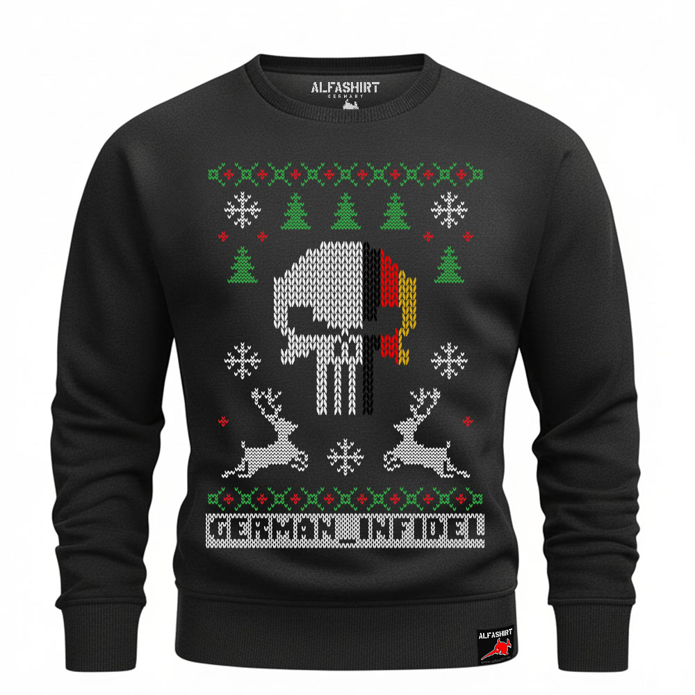Pulli GERMAN INFIDEL X-MAS Skull Weihnachten Totenschädel Pullover #41024