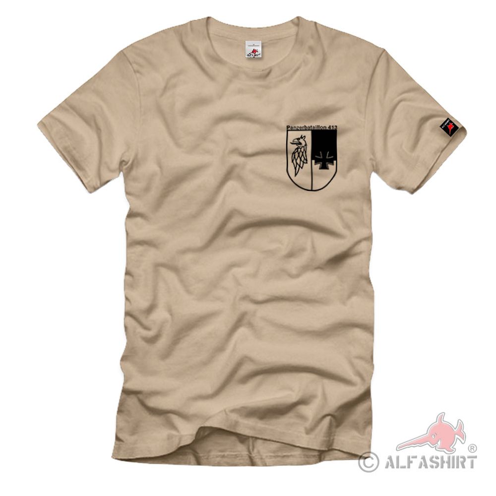 Brustabzeichen PzBtl 413 Tergelow Bundeswehr Panzer Wappen T Shirt #1131