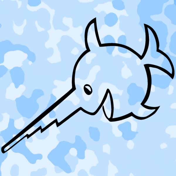 Decal Sticker Sawfish Swordfish Fish Submarine 96 Badge 10x7cm # A047