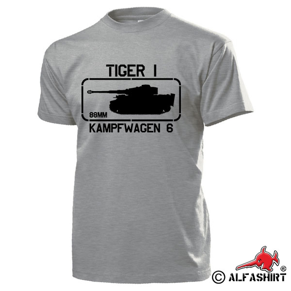 Chariot 6 Tiger 1 Panzerkampfwagen Tiger Tank 88mm SdKfz 181 T Shirt # 15496