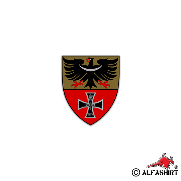 Sticker Coat of Arms Wroclaw 1938 Crest Silesian Eagle 6x7cm # A2289