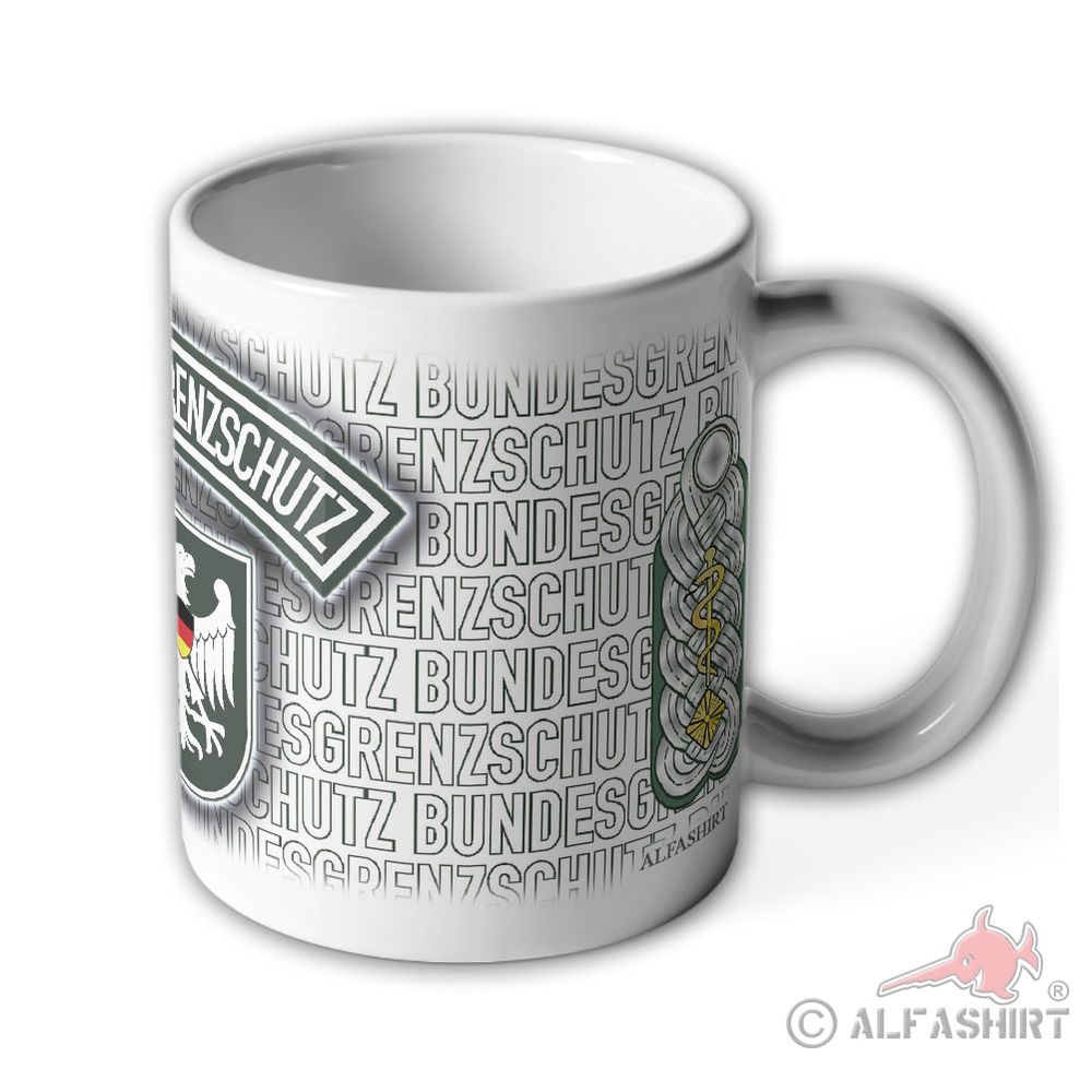 Tasse Oberstabsarzt BGS Bundesgrenzschutz Wappen Abzeichen Andenken #23713
