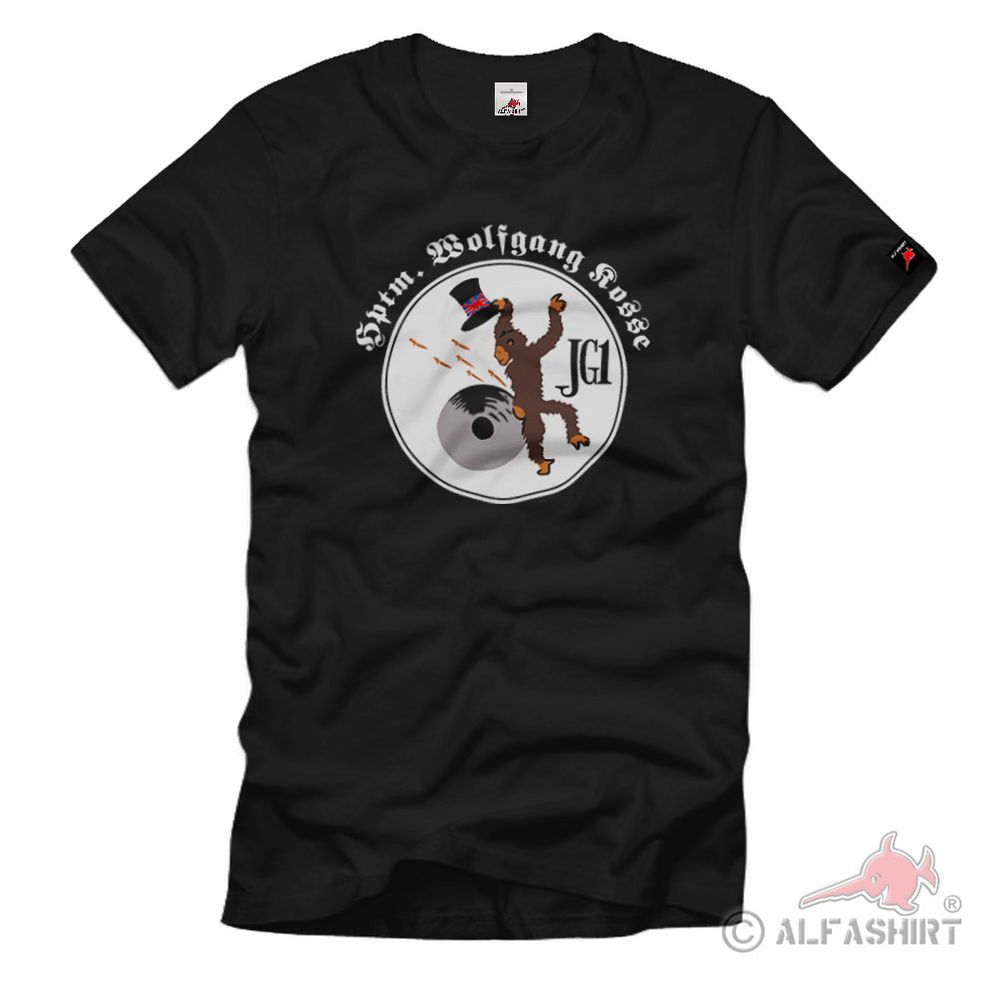 JG1 Hptm Wolfgang Kosse Wappen Luftwaffe Me109 - T Shirt #1759