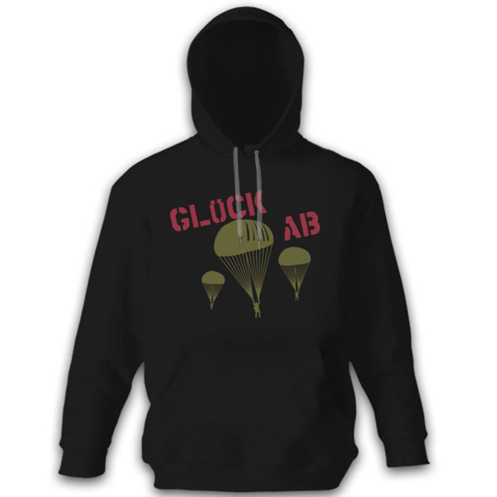 Glück ab Bundeswehr Fallschirmspringer grüne Teufel - Kapuzenpullover #7844