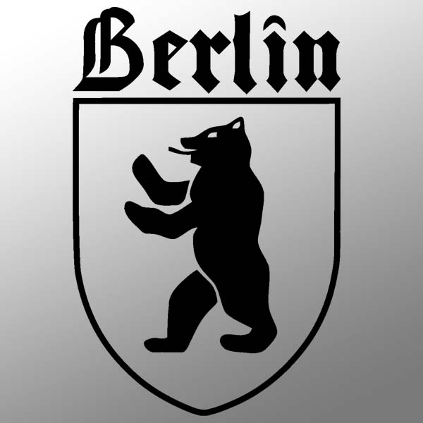 Aufkleber / Sticker Berlin Bär Wappen Hauptstadt Brandenburger Tor 10x5cm #A032