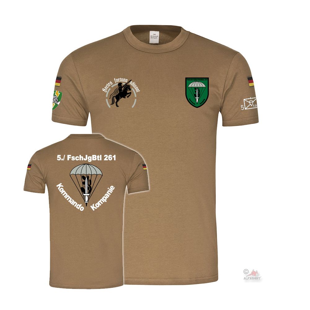 BW Tropics 5 FschJgBtl 261 Like bad luck and sulfur Bundeswehr Army T-Shirt # 39441