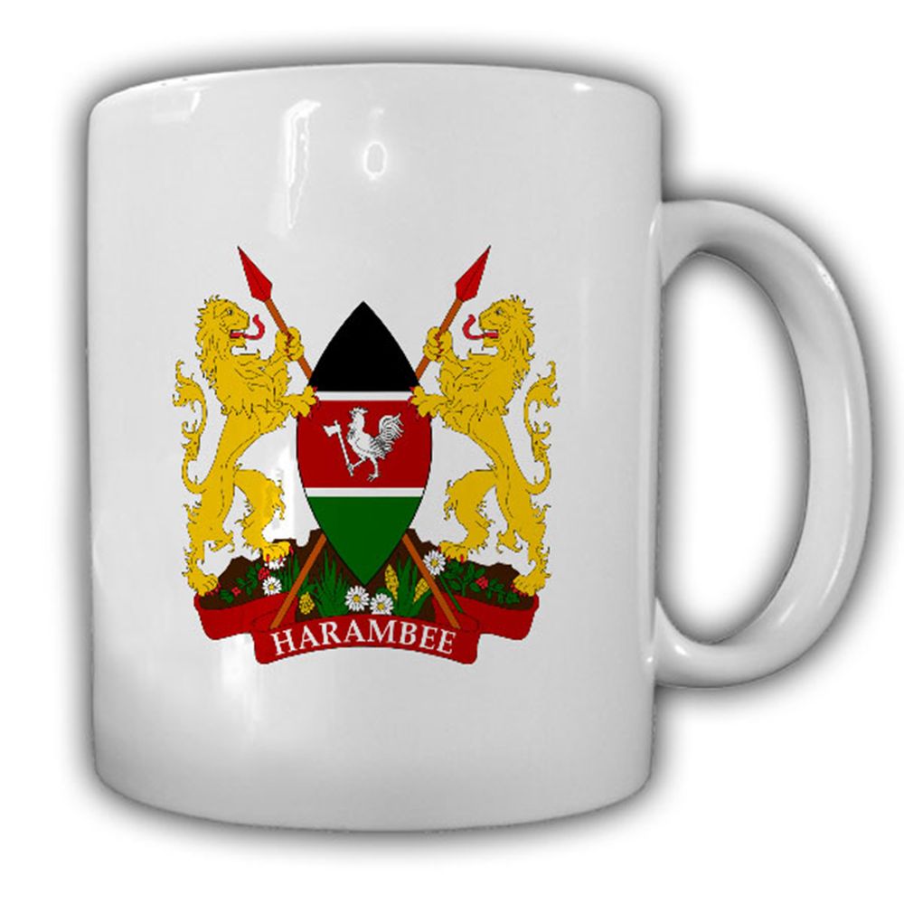 Republic of Kenya Coat of Arms Emblem Jamhuri ya Kenya Coffee Mug # 13542